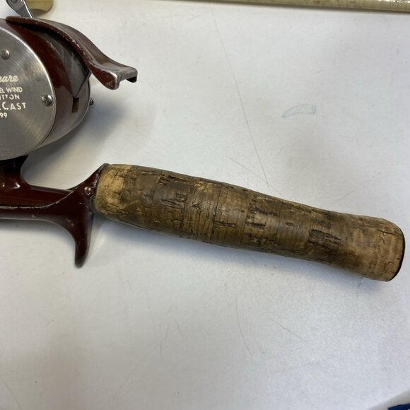 Vintage Shakespeare Wonder Cast 1799 Reel Matching 6' Rod Fishing Working - Picture 3 of 15